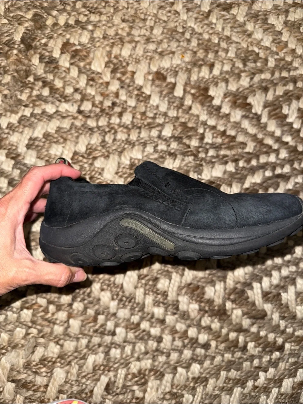 Merrell Women’s Jungle Black Slip-On Suede Casual Shoe - Black size 8 excellent